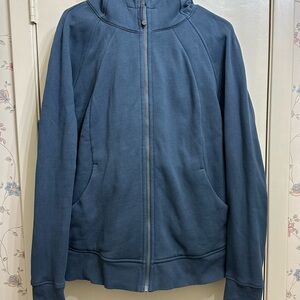Lululemon Iron Blue Full Zip Scuba Hoodie SZ 20